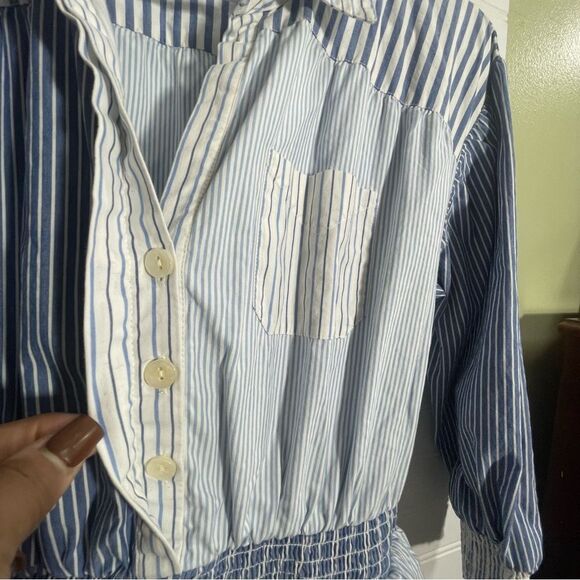 Women’s Blue & White Striped Utility Dress Size Small - Picture 8 of 16